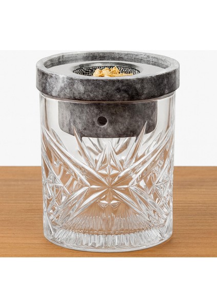 Kulplu Kapak Mermer Kokteyl Viski Tütsüleme Seti (Talaş, Pürmüz, Bardak, Viski Taş) fırsatları