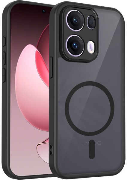 Oppo RENO13 Pro Kılıf, Manyetik Yarı Saydam Mat Darbeye Dayanıklı ve Parmak Izi Önleyici Koruyucu Kılıf-Siyah (Yurt Dışından)