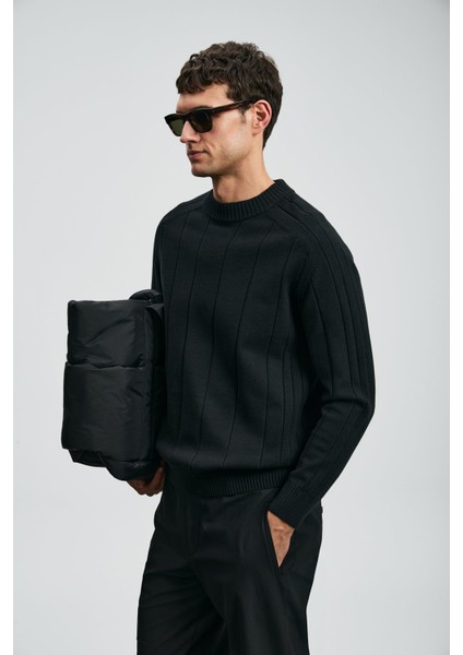 Pamuk Karışım Regular Fit Bisiklet Yaka Kazak Erkek Kazak 112090165