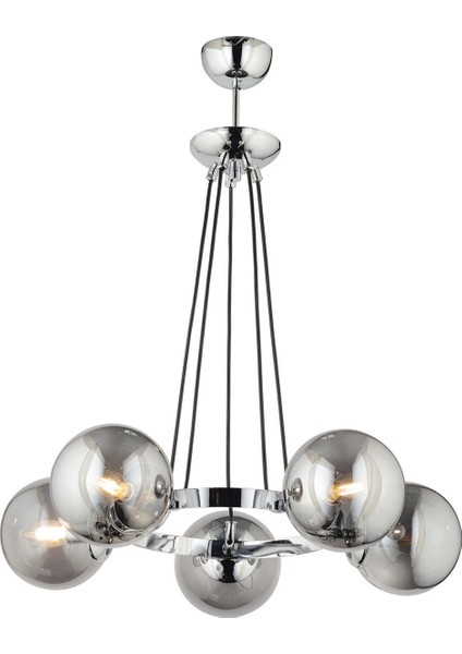 Lampaluce Ghiacciolo Dekoratif Sarkıt Avize Beşli Krom