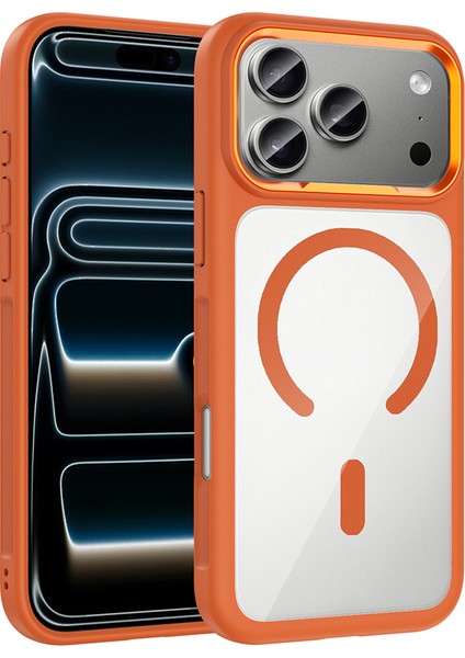 Apple iPhone 17 Pro Max Kılıf M-Safe Şarj Özellikli Metal Kamera Çerçeveli Tiko Kapak fırsatları