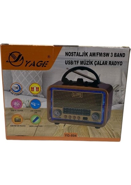 3 Bant Nostajik USB Bluetooth Ledli Radyo 3914 fırsatları