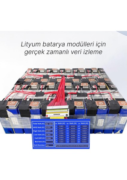 Powtify M6T24 Kasasız 24S Kanallı Yüksek Hassasiyetli Lityum Batarya Gerçek Zamanlı Voltaj Analizörü modelleri