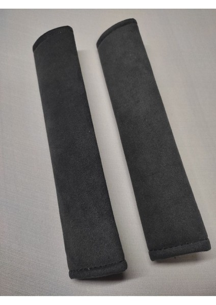 Antrasit Alkantara Emniyet Kemer Pedi 2 Adet – 5mm Süngerli, Yumuşak ve Nefes Alabilen Konfor Kılıfı