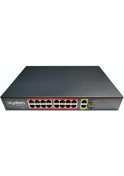 Uranıum POE-G1621SFP-300W 16 Port Gıgabıt+2xgb RJ45+1XSFP Uplınk Poe Rackmount Swıtch (Realtek Chıpset)