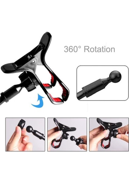 Klipsli 360° Döner Esnek Telefon Tutucu, Masa, Yatak, Ofis, Mutfak ve Spor Salonu Için Siyah Plastik fiyatları
