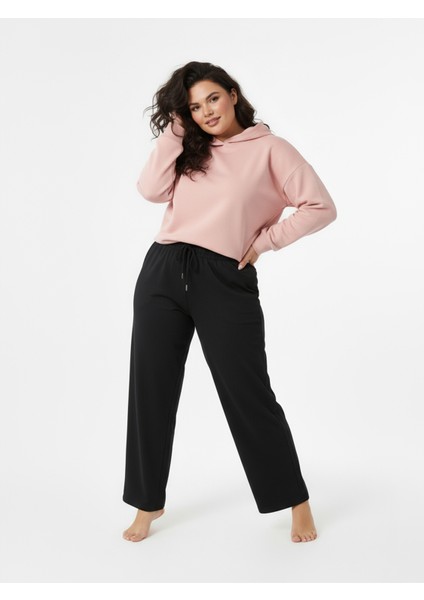 Düz Paça Büyük Beden Eşofman Altı Siyah 2016