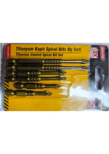 Dmax Titanyum Kaplı Sprial Bits Uç Seti 6 Adet Ph2 50 MM65 mm 90 mm Matkap Ucu Seti fiyatları