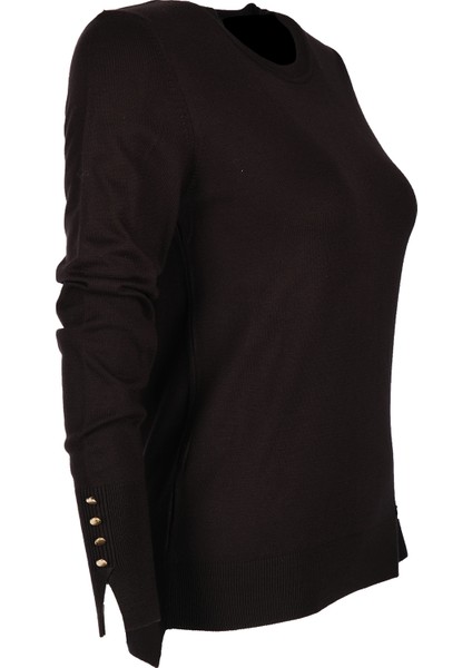 Minimalist Kadın Kazak - Uzun Kol Yuvarlak Yaka Günlük