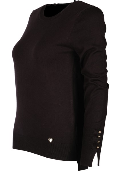 Minimalist Kadın Kazak - Uzun Kol Yuvarlak Yaka Günlük modelleri