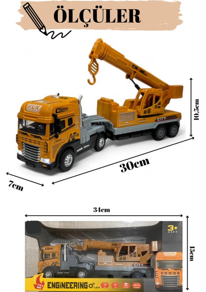 Vinç Iş Makinası 1:24 Işıklı Müzikli Çek Bırak 30 cm Die Cast fiyatları