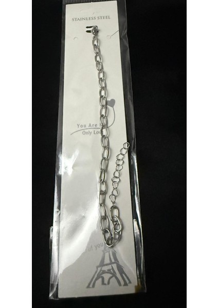 Oval Zincir Model Kadın Çelik Bileklik – Modern ve Zarif Tasarım - Minimal Oval Halkalı Kadın Çelik Bileklik modelleri