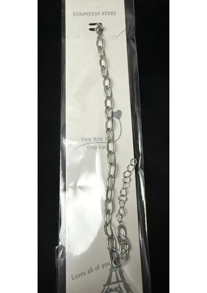 Oval Zincir Model Kadın Çelik Bileklik – Modern ve Zarif Tasarım - Minimal Oval Halkalı Kadın Çelik Bileklik fırsatları