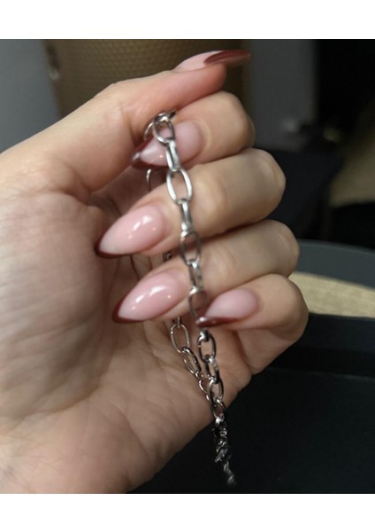 Oval Zincir Model Kadın Çelik Bileklik – Modern ve Zarif Tasarım - Minimal Oval Halkalı Kadın Çelik Bileklik indirimleri