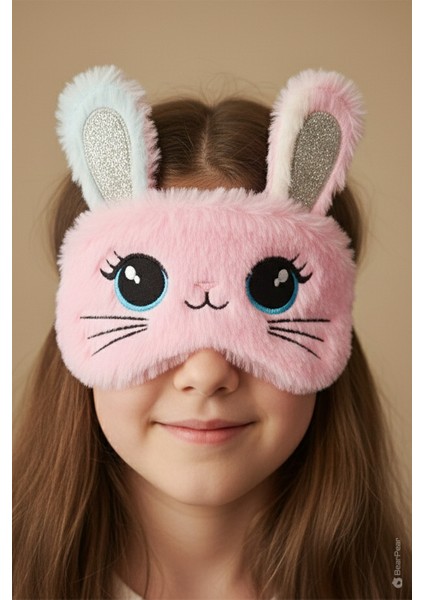 Peluş Sevimli Tavşan Uyku Bandı Göz Maskesi
