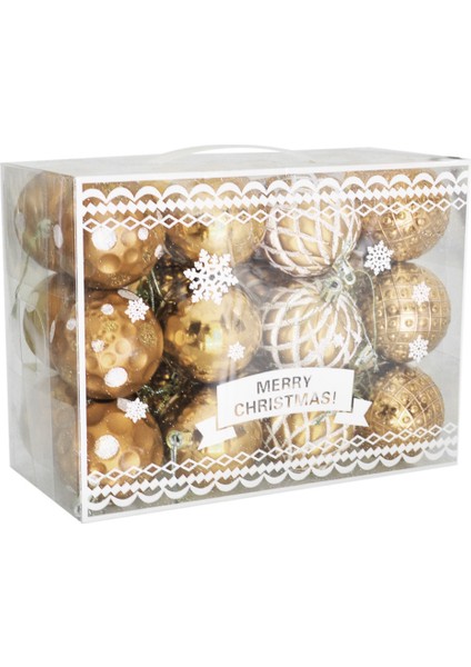 Yılbaşı Ağaç Süsleme Seti 24 Parça -Altın-