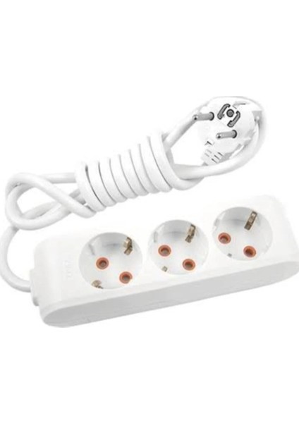 5 Metre Kablolu 3’lü Priz – Ev ve Ofis Için