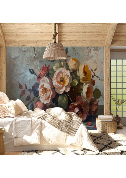 3D Gül Kurusu Desenli 3 Boyutlu Isı ve Ses Yalıtımlı Duvar Kağıdı fiyatları