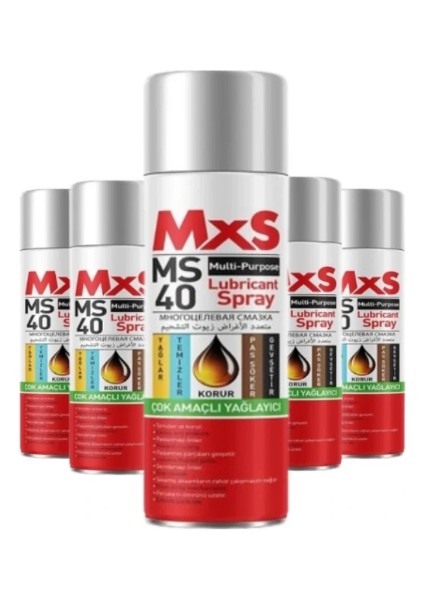 Mxs MS40 Çok Amaçlı Pas Sökücü Yağlayıcı ve Koruyucu Bakım Spreyi 400 ml modelleri