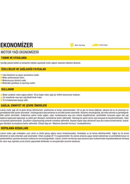 Lubran Motor Oil Ekonomizer 400ML Motor Koruyucu Yağ Katkısı Performans Artırıcı Ses Azaltıcı modelleri