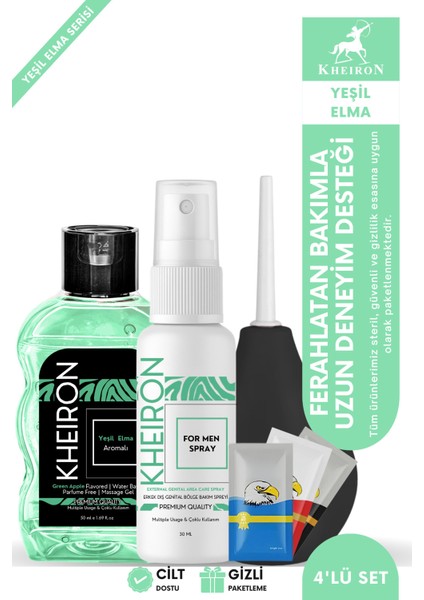 Su Bazlı Jel 50 ml + Long Time Spray 30 ml + 3 Adet Mendil + Anal Temizleme Pompası – 4’lü Set