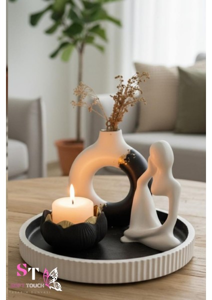Soft Şık Lotus Mumluk Vazo Set