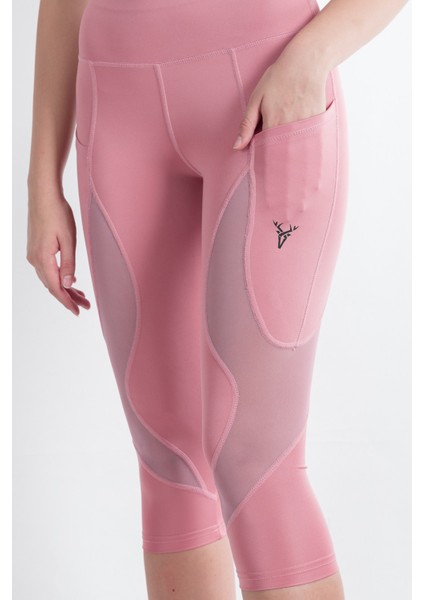 Kapri Spor Tayt Yüksek Bel Esnek ve Toparlayıcı Çift Cepli Diz Altı Tayt fırsatları