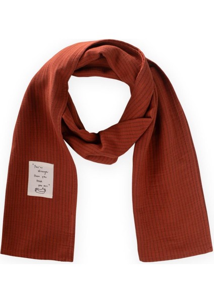 Çocuk Fular 25X140 cm Rust Ince Çizgili