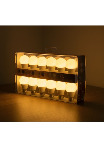 KES181 – 9W 220V E27 3000K Günışığı LED Ampul (12'li Paket)