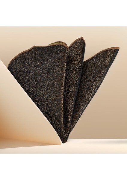 Bakır Kahve Geçişli Elegant Kum Desen Cep Aksesuarı Yaka Mendili