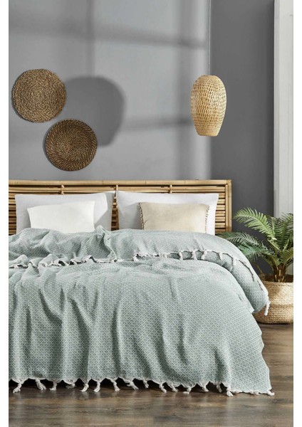 Çift Kişilik Yatak Pikesi Deniz Yeşil 200 x 230 cm