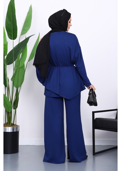 Lacivert Pelerin Detaylı Tunik Pantolonlu Takım fırsatları
