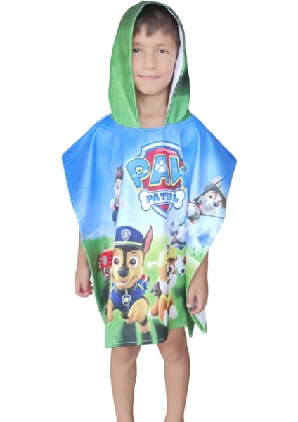 Renkli Erkek Çocuk Panço – Plaj ve Banyo Havlusu | Kapüşonlu & Hızlı Kuruyan