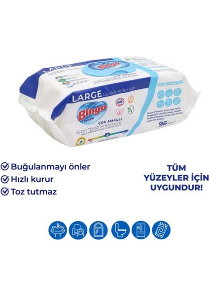 Çok Amaçlı Yüzey Temizleme Mendili – Large Boy 3’lü Paket (96’lı x 3) Pratik ve Hijyenik Temizlik fiyatları