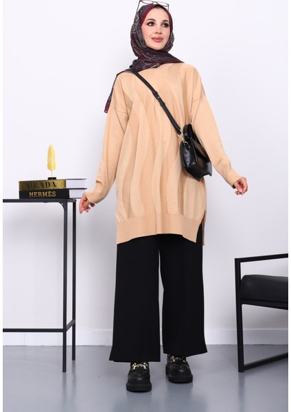 Vizon Bisiklet Yaka Soğuk İplik Triko Tunik fiyatları