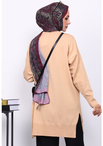 Vizon Bisiklet Yaka Soğuk İplik Triko Tunik fırsatları