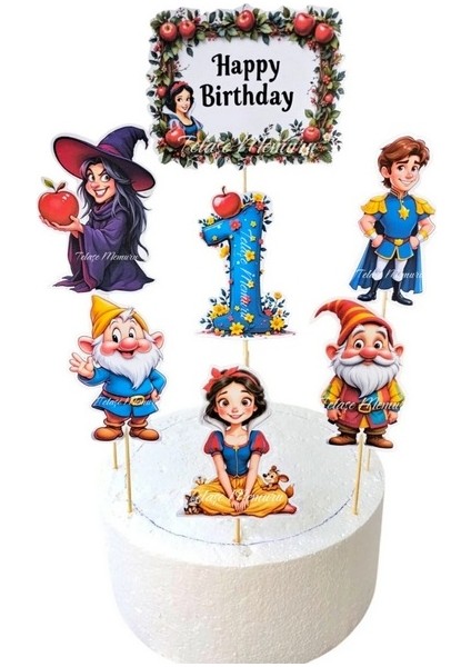 Pamuk Prenses Doğum Günü Konsepti ve Pasta Süsü - 1 Yaş Pamuk Prenses Pasta Süsü ve Doğum Günü