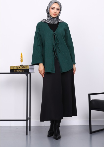 Koyu Yeşil Ön Bağlamalı Yumoş Kimono fiyatları