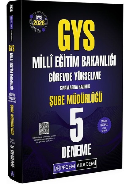Pegem 2026 Gys Meb Milli Eğitim Bakanlığı Şube Müdürlüğü 5 Deneme Çözümlü Görevde Yükselme Pegem Akademi Yayınları