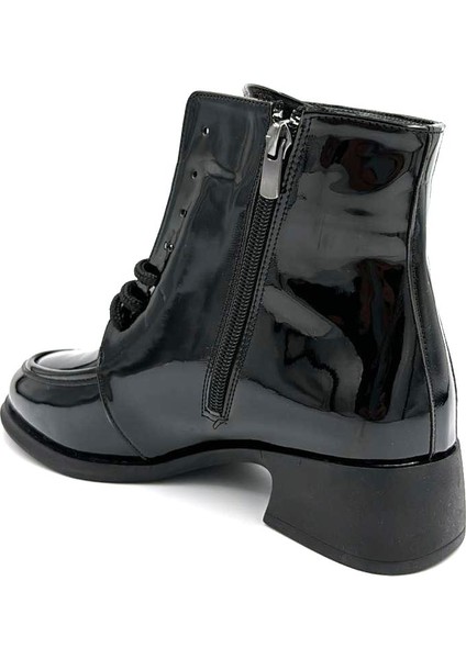 (Park Moda) Riyad Termo Kaymaz Taban Bağcıklı&fermuarlı Günlük Kadın Bot Rugan Siyah modelleri