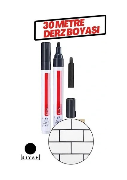 Derz Arası 30 Metre Boyama Rötüş Kalemi Siyah