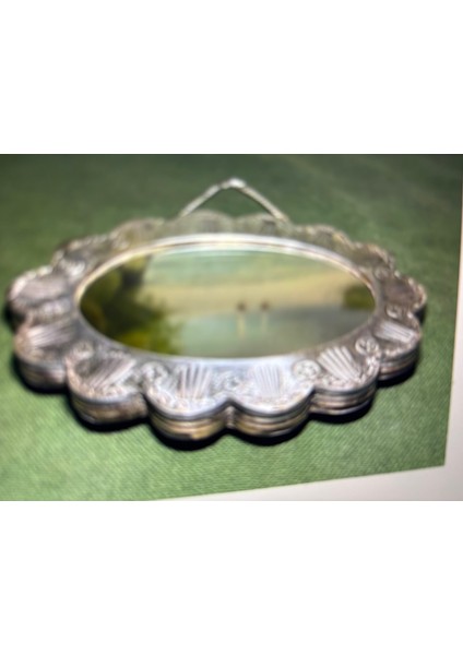 900 Ayar Gümüş Duvar Aynası 14 cm 11 cm Ölçülerinde