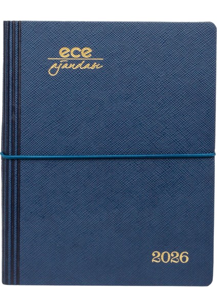 Ece-Yeni Marmaris Lacivert Çizgili Günlük 12X16 2026