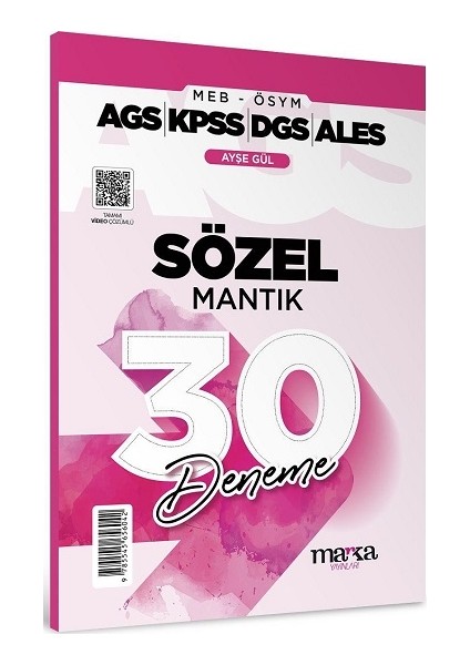 2025 Meb Ags Kpss Dgs Ales Sözel Mantık 30 Deneme Tamamı Video Çözümlü