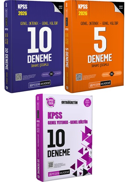 2026 Kpss Tamamı Çözümlü 10 Deneme ve 5 Deneme - 2026 Kpss Ortaöğretim Çözümlü 10 Deneme