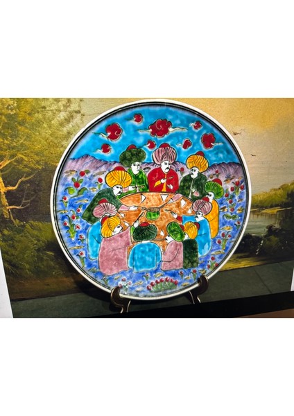 Marmara Çini Kütahya Seramik Tabak - Duvar Tabağı 25,5 cm Çapında fırsatları