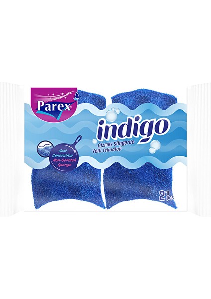 4 Adet Parex Indigo Çizmez Bulaşık Süngeri 2'li