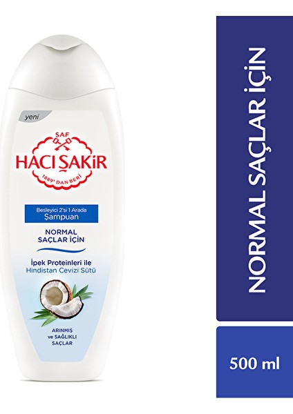 2 Adet Hacı Şakir Şampuan Hindistan Cevizi 500 ml