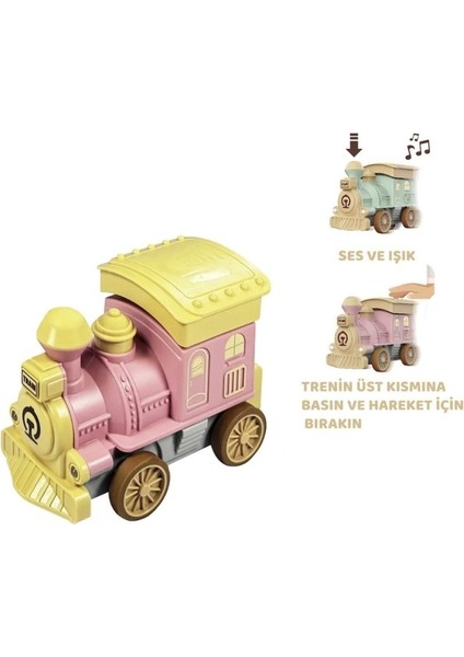 Oyuncak Tren Işıklı Sesli Bas Gitsin 14CM - Pembe - 8068A (Lisinya)