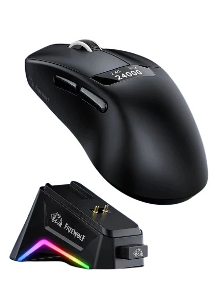 Freewolf A7 Kablosuz Dijtal Ekranlı Oyuncu Mouse PAW3311 1000 Hz 24000 Dpı Bluetooth Mouse modelleri